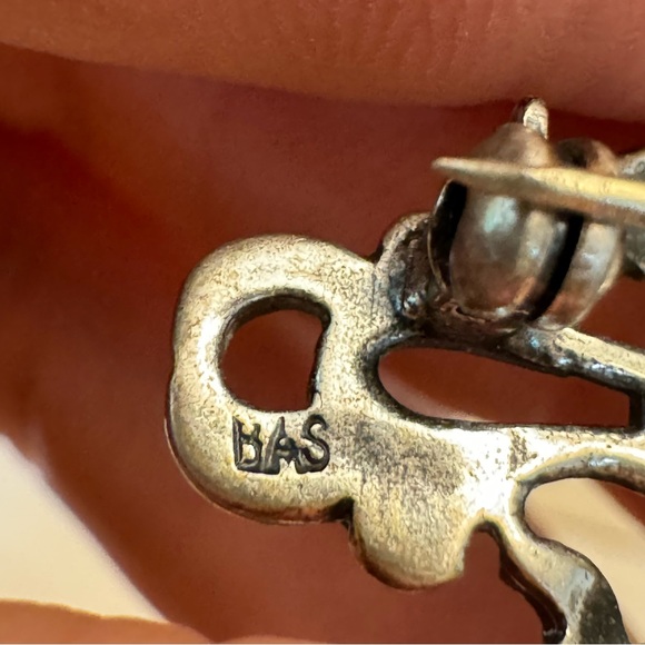 BLACHIAN Antik Schmuck Signed BAS 835 Silver Brooch Vintage - Picture 6 of 8